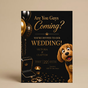 Convite Vocês Estão Vindo? Luxuoso Casamento de Cachorro P