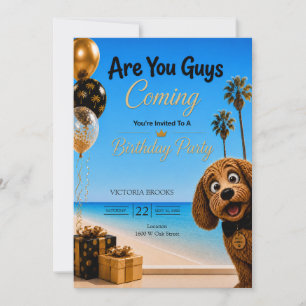 Convite Vocês Vão Vindo? Festa de Aniversário do Cachorro