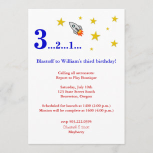 Convite Voe-me para a lua para o meu aniversário