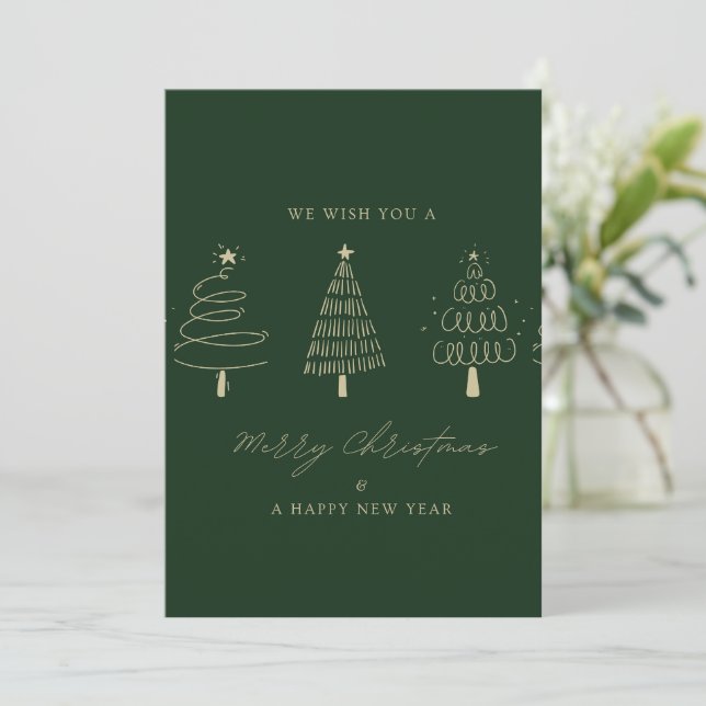 Convite 🎄 Voeux de Merry Christmas Greeting Card 🎄 (Em pé/Frente)