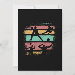 Convite Voleibol Retro Vintage