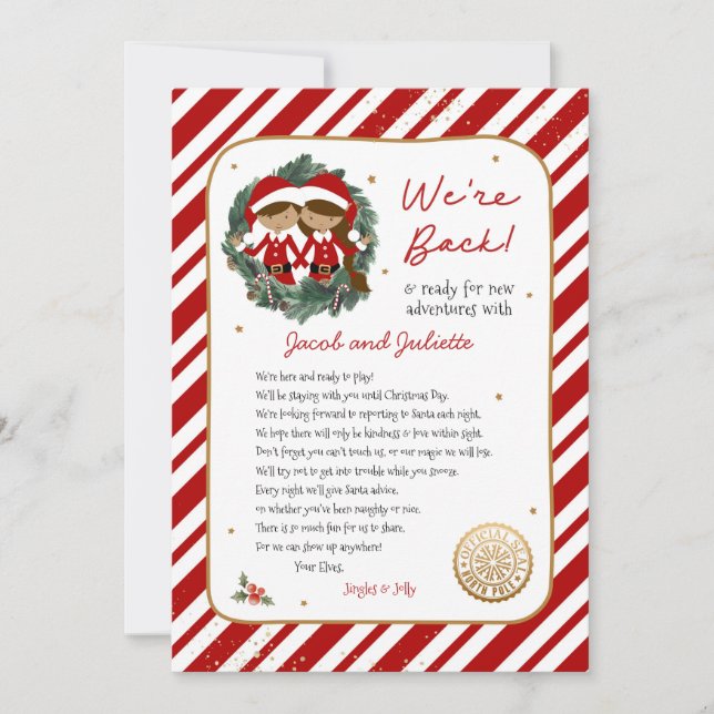 Convite Voltamos à letra Elf (Frente)