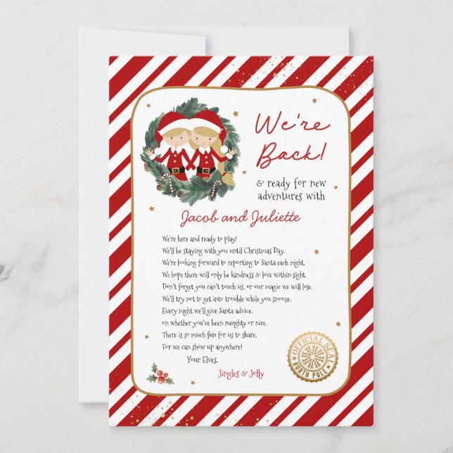 Convite Voltamos à letra Elf (Frente)