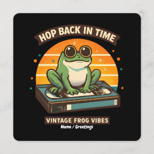 Convite Volte no Tempo Sapo Vintage Ilustração Retro