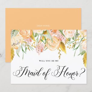 Convite Vontade Dourado das flores do pêssego você seja