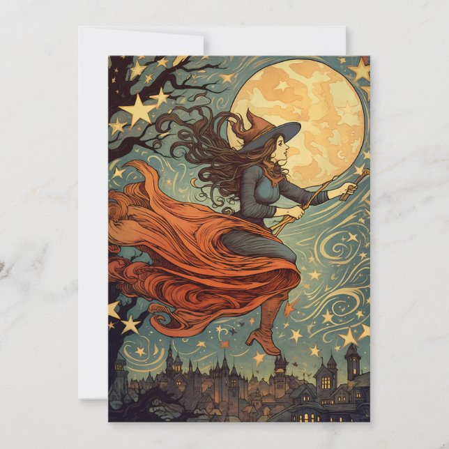 Convite Voo à meia-noite da bruxa (Frente)