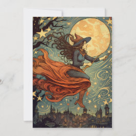 Convite Voo à meia-noite da bruxa