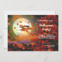 Convite Voo da Bruxa de Halloween