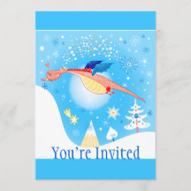 Vôo do dragão do inverno através dos flocos de