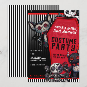 Convite Voodoo Pelúcias Caixão Fantasia de Halloween Festa