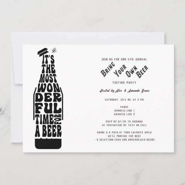 Convite Voos de degustação de cerveja Traga sua própria fe (Frente)