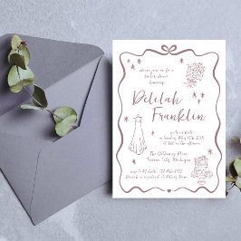 Convite Voos Whimsical | Portalha Desenhada à Mão | Chá de