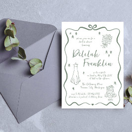 Convite Voos Whimsical | Portalha Desenhada à Mão | Chá de