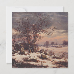 Convite Vordingborg no Inverno por J.C. Dahl Arte Fino