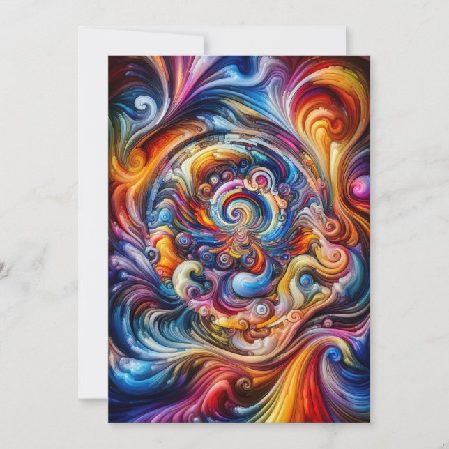 Convite Vórtice de Cores Dinâmicas (Frente)