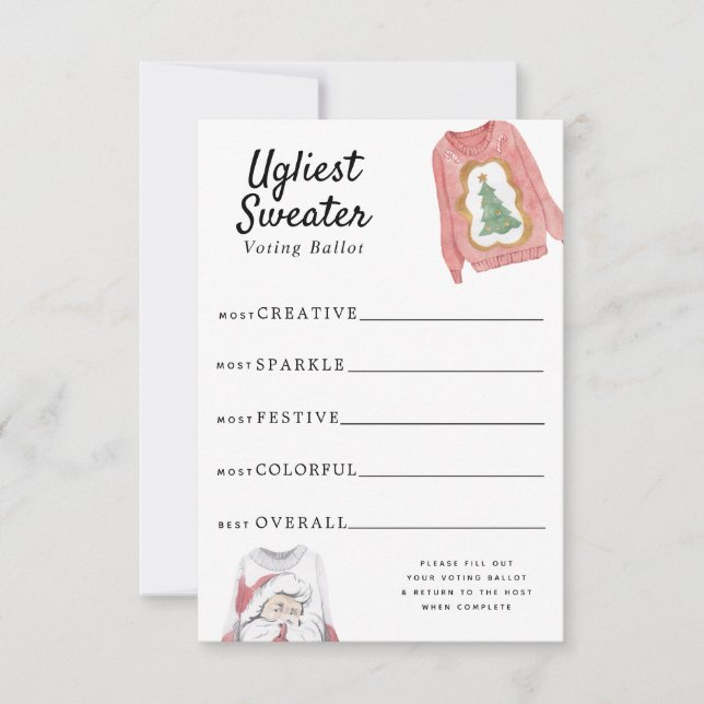 Convite Votação De Suéter Feio (Frente)