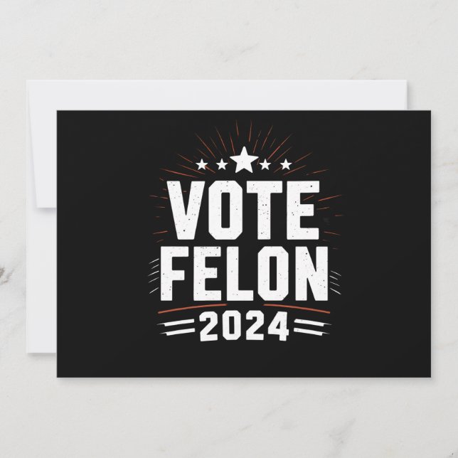 Convite Votação Felon Trump 2024 Votação Engraçada (Frente)