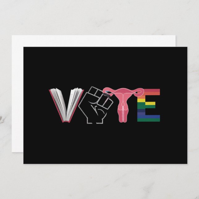 Convite Votar feministas: Livros proibidos LGBTQ (Frente/Verso)