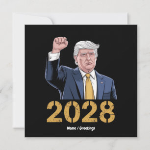 Convite Vote Donald Trump 2028 Pro Trump USA Flag