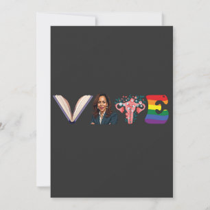 Convite VOTE Livros Uterus LGBT Kamala Harris Walz Eleição