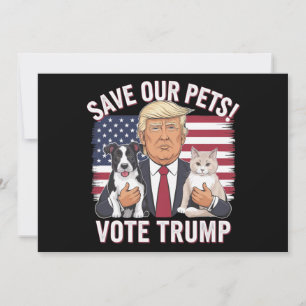 Convite Vote Trump Salve Nossos Animais de Estimação Gatos