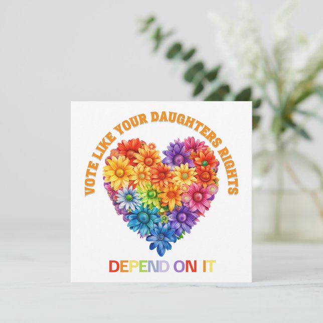 Convite Votem como os direitos de sua filha dependem disso (Em pé/Frente)