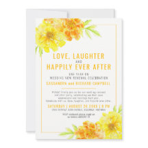 Voto de casamento amarelo renovação 1 ano feliz de