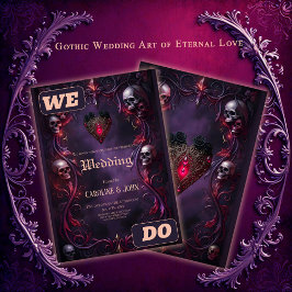 Convite Votos Além do Véu – Arte de Casamento Gótica