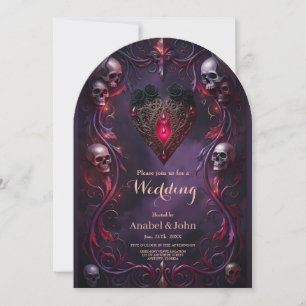 Convite Votos Além do Véu – Arte de Casamento Gótico