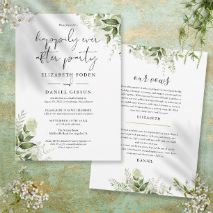 Convite Votos de Casamento da Festa Greenery Happily Ever 