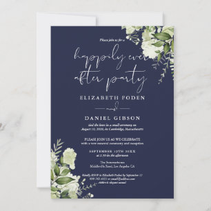 Convite Votos de Casamento da Festa Greenery Happily Ever