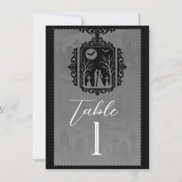 Convite Votos no Cemitério Preto e Cinza Número de Mesa Gó