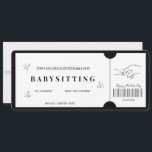 Convite Voucher de Babá Minimalista em Negrito<br><div class="desc">Dê o presente do tempo para pais ocupados com este vale de babá ultra-moderno, combinando elegância minimalista e sentimento sincero. Com tipografia preta em negrito em um fundo branco crocante, este design elegante inclui uma ilustração terna de uma mão segurando a mão de uma criança, combinada com estrelas retrô para...</div>