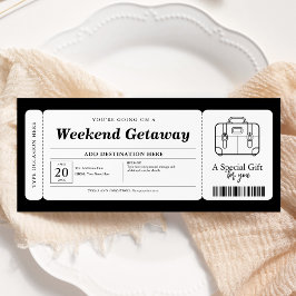 Convite Voucher de Bilhete de Oferta Surpresa no Fim de Se