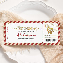 Convite Voucher de Bilhete de Presente de Natal