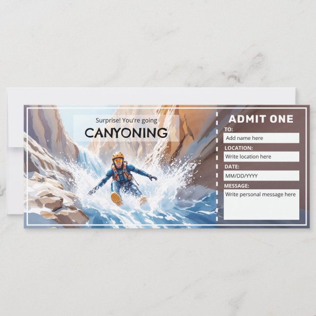 Convite Voucher de Canyoning (Frente)