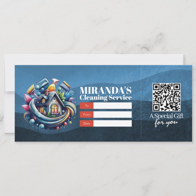Convite Voucher de Certificado de Presente de Serviços de  (Frente)