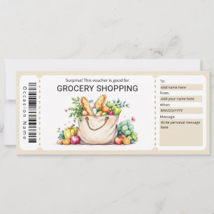 Convite Voucher de Compras de Mercado