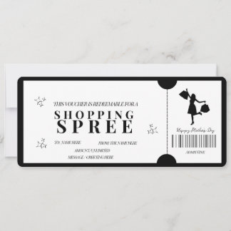 Convite Voucher de Compras Minimalista Ousado