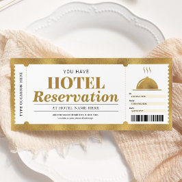 Convite Voucher de Estadia de Reserva de Hotel Gold