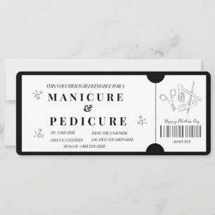 Convite Voucher de Manicure e Pedicure Minimalista Ousada