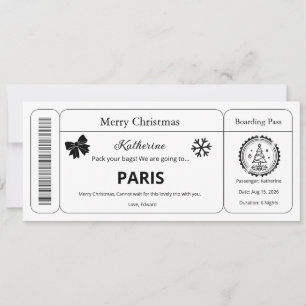 Convite Voucher de Natal, Bilhete de Embarque Personalizad