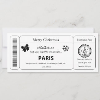 Convite Voucher de Natal, Bilhete de Embarque Personalizad