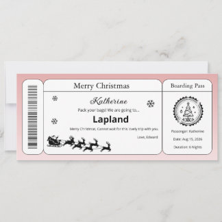 Convite Voucher de Natal, Bilhete de Embarque Personalizad