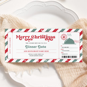 Convite Voucher de Natal para Jantar Noturno no Restaurant