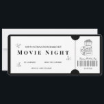 Convite Voucher de Noite de Cinema Minimalista Ousado<br><div class="desc">Trate a Mamãe (ou alguém especial!) a uma escapada cinematográfica com este vale-presente de noite de cinema ultra-moderno, misturando elegância minimalista e charme retrô divertido. Com tipografia preta ousada em um fundo branco nítido, este design elegante inclui ilustrações caprichosas de pipoca, uma bobina de filme e estrelas retrô para uma...</div>