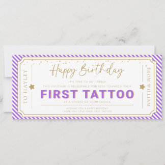 Convite Voucher de Presente de Aniversário para Primeira T