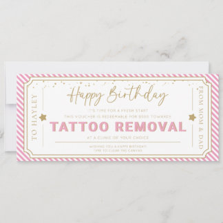 Convite Voucher de presente de aniversário para remoção de