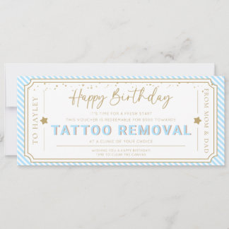 Convite Voucher de presente de aniversário para remoção de