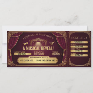 Convite Voucher de Presente de Bilhete de Teatro da Broadw